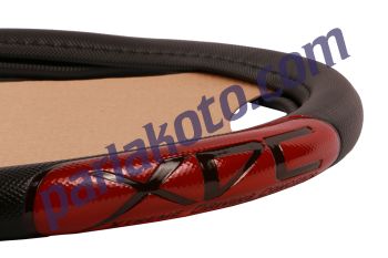 Carub 1841946 Direksiyon Kılıfı 38cm Siyah-Kırmızı Fosfor