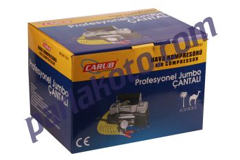 Carub BR2491307 Profesyonel Hava Kompresörü 200 psi 12v Çift Pistonlu Çantalı