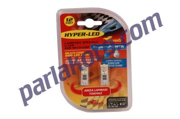 Inwells 009046 8 Ledli Büyük Dipsiz T10 Ampul Beyaz Arıza Lambası Yakmaz Canbus 12v
