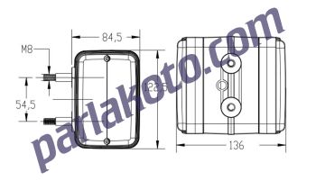 Çeray 3579 Euro Traktör Stop Sinyal Lambası Çift Taraflı E Belgeli