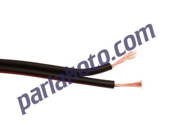 Erişim 2x0.5mm Hoparlör Kablosu Yassı Kordon Kablo Siyah 1-Metre Fiyatıdır.(Rulosu 100m)