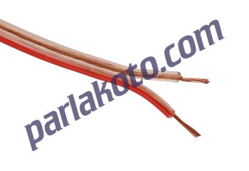 Erişim 2x1mm Hoparlör Kablosu Yassı Kordon Kablo Şeffaf 1-Metre Fiyatıdır.(Rulosu 100m)
