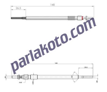 Parlex GX2148 Isıtma Kızdırma Bujisi Mercedes A B C Sprinter Vito Viano 3.0 3.5 CDI 2.0 3 Jeep Cherokee 4,4v 148011 A0011595001