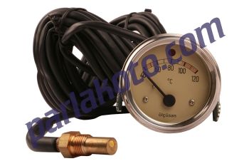 Ölçüsan VDO 113349 Hararet Saati Göstergesi ve Müşür ikazlı 5-Metre 60mm-Çap 0-120