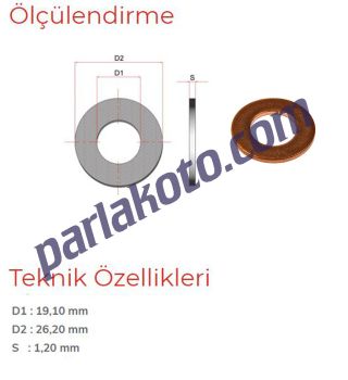 Pınar 14 No 3/4 Bakır Pul 19,10x26,20x1,20 1-adet fiyatıdır. Paketi 250 Adet
