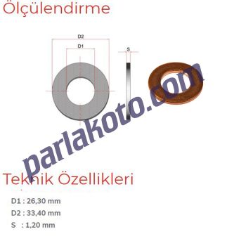 Pınar 16 No 1"P Bakır Pul 26,30x33,40x1,20 1-adet fiyatıdır. Paketi 100 Adet