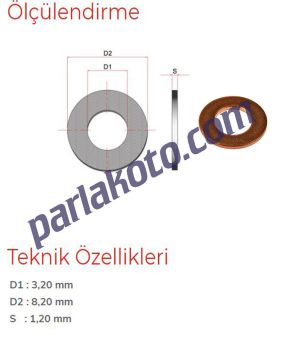 Pınar 03 Metrik Bakır Pul 3,20x8,20x1,20 1-adet fiyatıdır. Paketi 1000 Adet