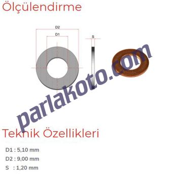 Pınar 05 Metrik Bakır Pul 5,10x9x1,20 1-adet fiyatıdır. Paketi 1000 Adet