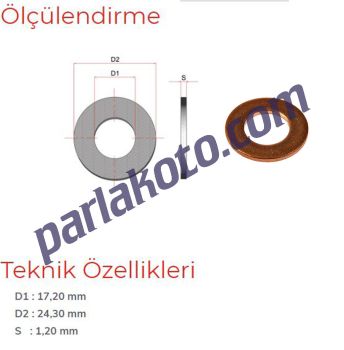 Pınar 17 Metrik Bakır Pul 17,20x24,30x1,20mm 1-adet fiyatıdır. Paketi 500