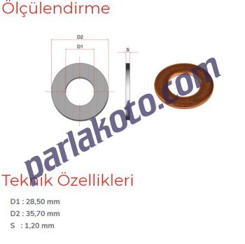 Pınar 28 Metrik Bakır Pul 28,50x35,70x1,20mm 1-adet fiyatıdır. Paketi 100 Adet