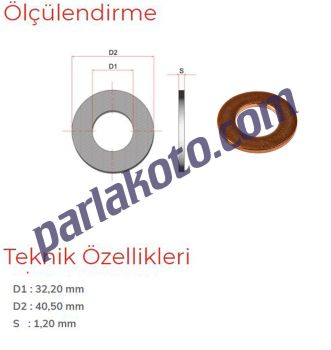 Pınar 32 Metrik Bakır Pul 32,20x40,50x1,20mm 1-adet fiyatıdır. Paketi 100 Adet