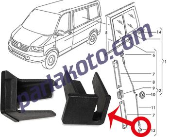 PARLEX MTJ7439 Sürgülü Cam Tel Sabitleyici Klips SOL Volkswagen transporter T5 7H0847789