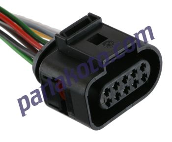 Parlex Prs 10K001A Erkek Soket 10-Fiş Volkswagen VW Dar Tip 32.5MMX18.5MM 1J0973715