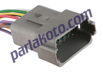 Parlex Prs 12K003E Erkek Soket Deutsch iş Makinası 12-Fiş Kablolu DT04-12P