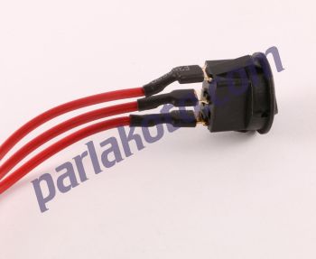 Parlex PA012 Mini Anahtar Oval Tekli Işıklı Siyah