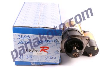 Typer 10NPD3409 Aksa Jeneratör 24V 5,1KW 11 Diş Düz Dönüş Marş Dinamosu 10NPD3418