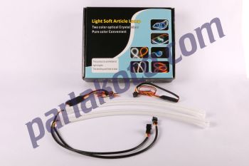 Parlex PRX30CM0054 Beyaz-Mavi 30CM 12V Yeni Nesil Hortum Led 2 Renk 2 li SET