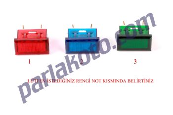 Eng 040201 Dikörtgen Kırmızı İkaz Lambası 12V Ampüllü