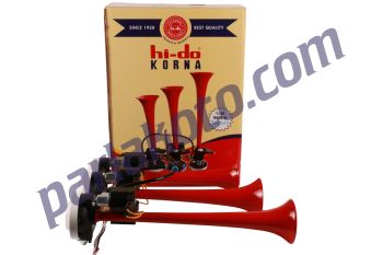 Hido HD520B 3 Sesli Melodili Arap Korna Kamyon Tır Otobüs Kırmızı 24V